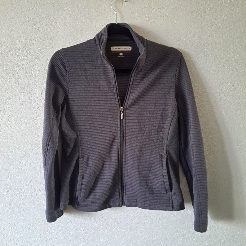 Pebble Beach Gray Quilted Sweatshirt - Picture 2 of 6